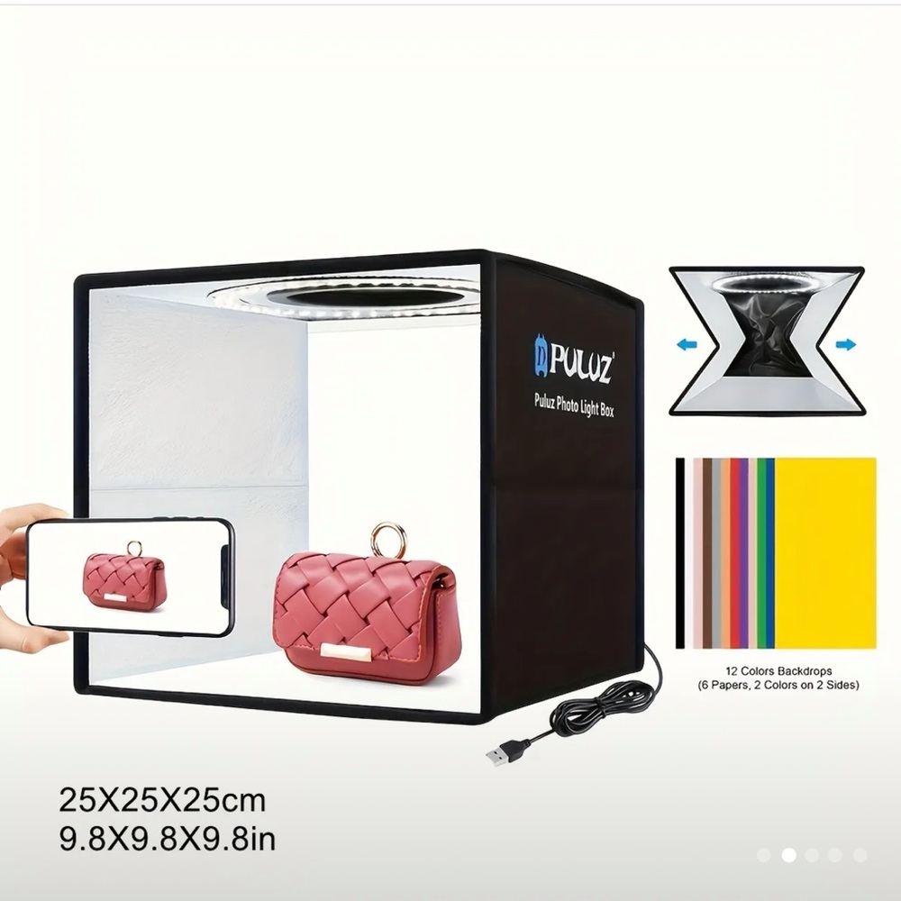 Photo Studio Light Box 9.8 inch with 12 Colors Backdrops - Picture 2 of 9